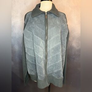 Robert Louis Suede & Knit Zip-Up Jacket – Size L